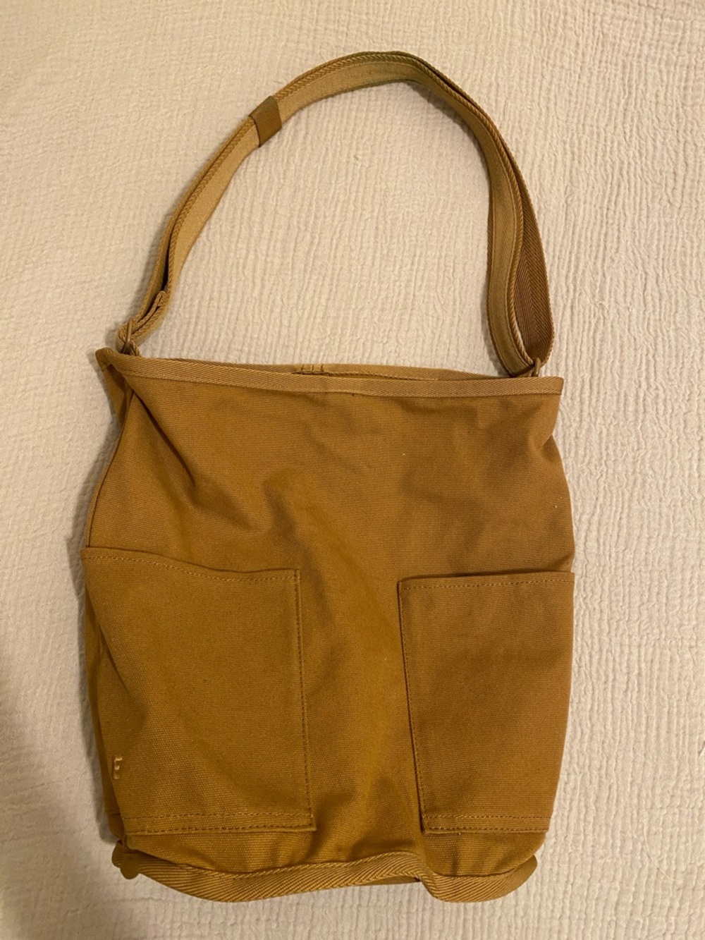 Everlane Canvas Tote Shoulder Bag in Camel.
